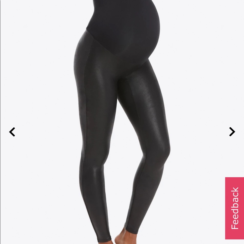 Spanx maternity faux leather black leggings.  Worn twice. Super comfy! 🖤